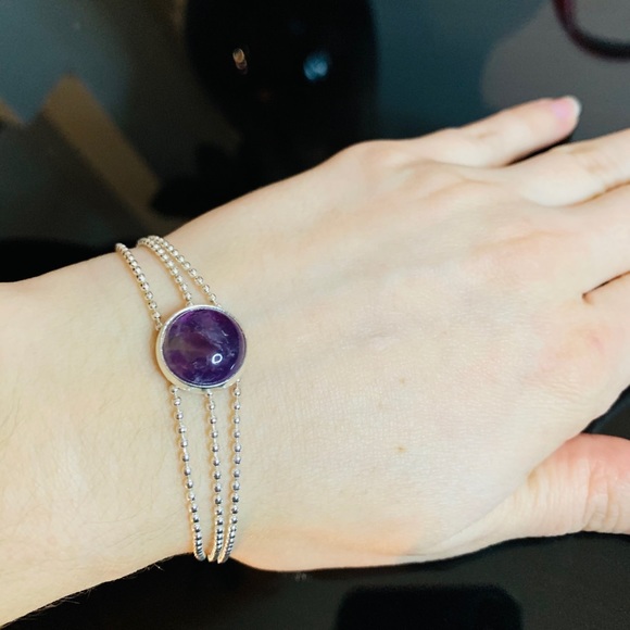 Purple crystal necklace with bracelet 💜 - Picture 7 of 8